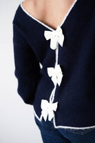 Oh Hello Clothing Women > Clothing > Knitwear ONE SIZE (6/12) 1*DONE-ELSA- NAVY & WHITE Bow Detail Knit Jumper- SC20643 (Copy)
