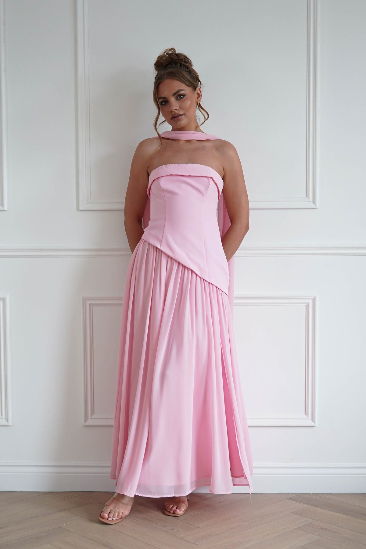 elva maxi dress Yellow Wedding Guest Strapless Asymmetric Waist M (10) Elevate your wardrobe with Material:Tulle Red_Bridesmaid_Dress Azazie Maxi Floor-Length Dresses