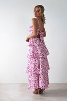 Emily Floral Ruffle Maxi Dress Pink Print | Wedding Guest Dress | Maxi | Oh Hello Clothing