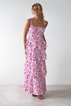 Emily Floral Ruffle Maxi Dress Pink Print | Wedding Guest Dress | Maxi | Oh Hello Clothing