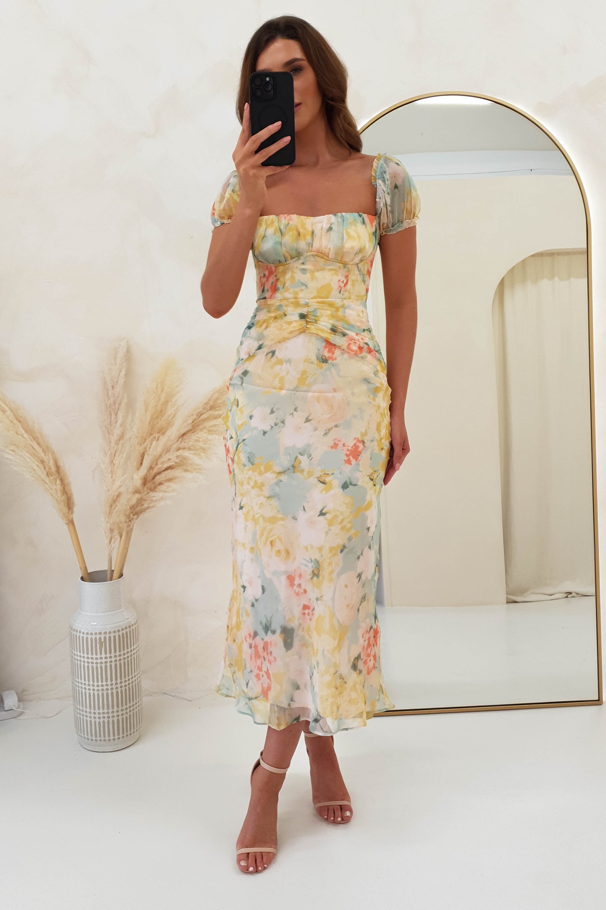 Portland Floral Maxi Dress | Yellow Print