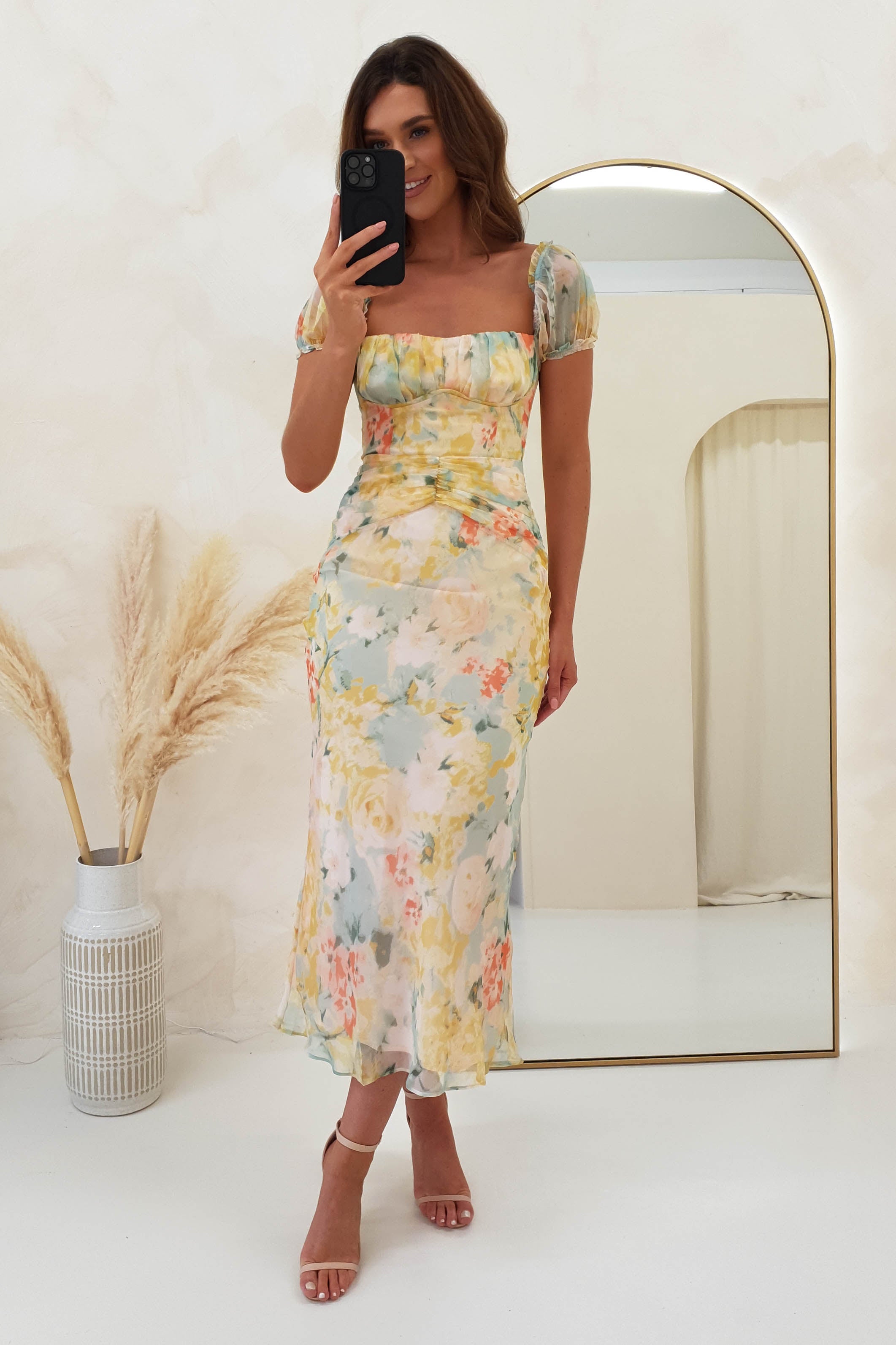 Portland Floral Maxi Dress | Yellow Print