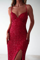 Clarisse Bodycon Sequin Gown | Red | Debs & Prom | Formal Gown | Oh Hello Clothing