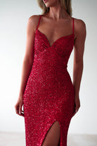 Clarisse Bodycon Sequin Gown | Red | Debs & Prom | Formal Gown | Oh Hello Clothing