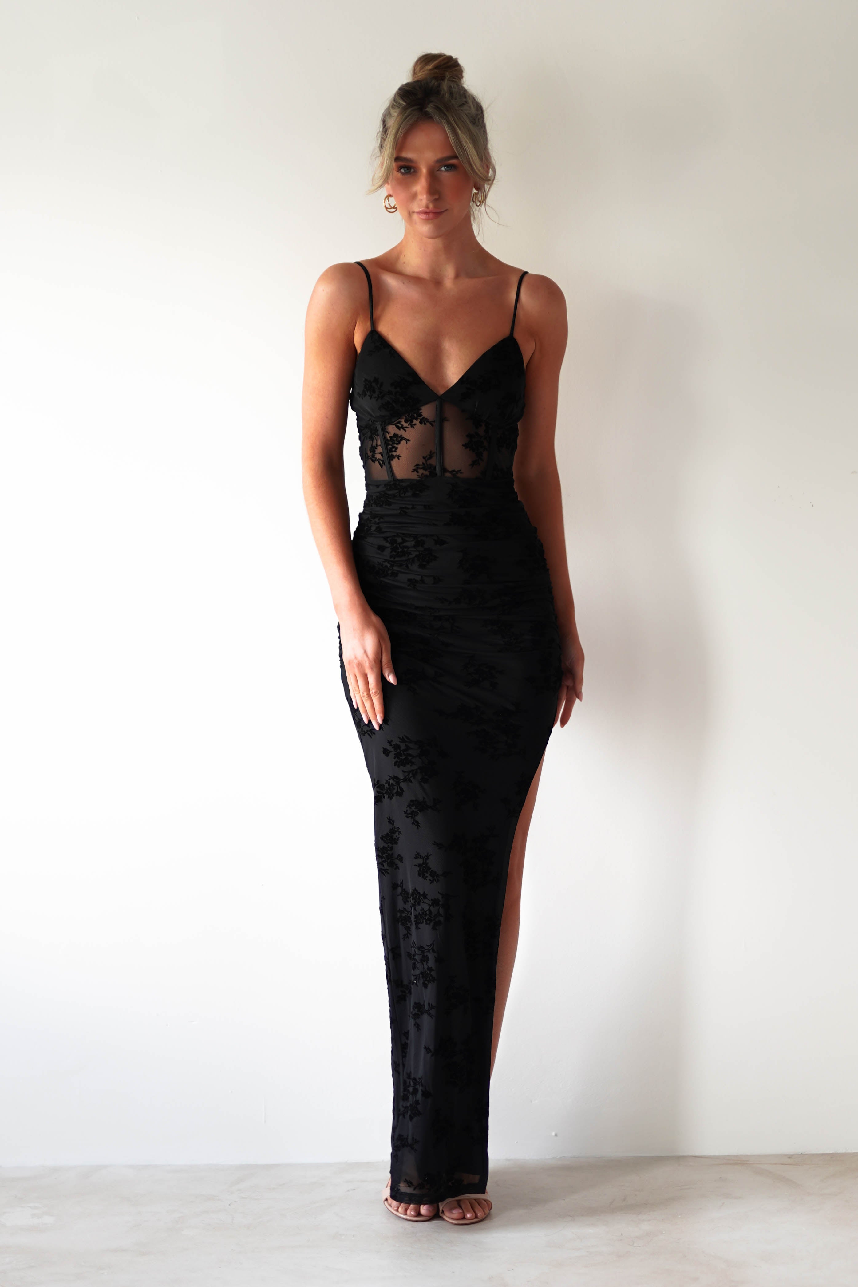 Lorette Bodycon Maxi Dress | Black