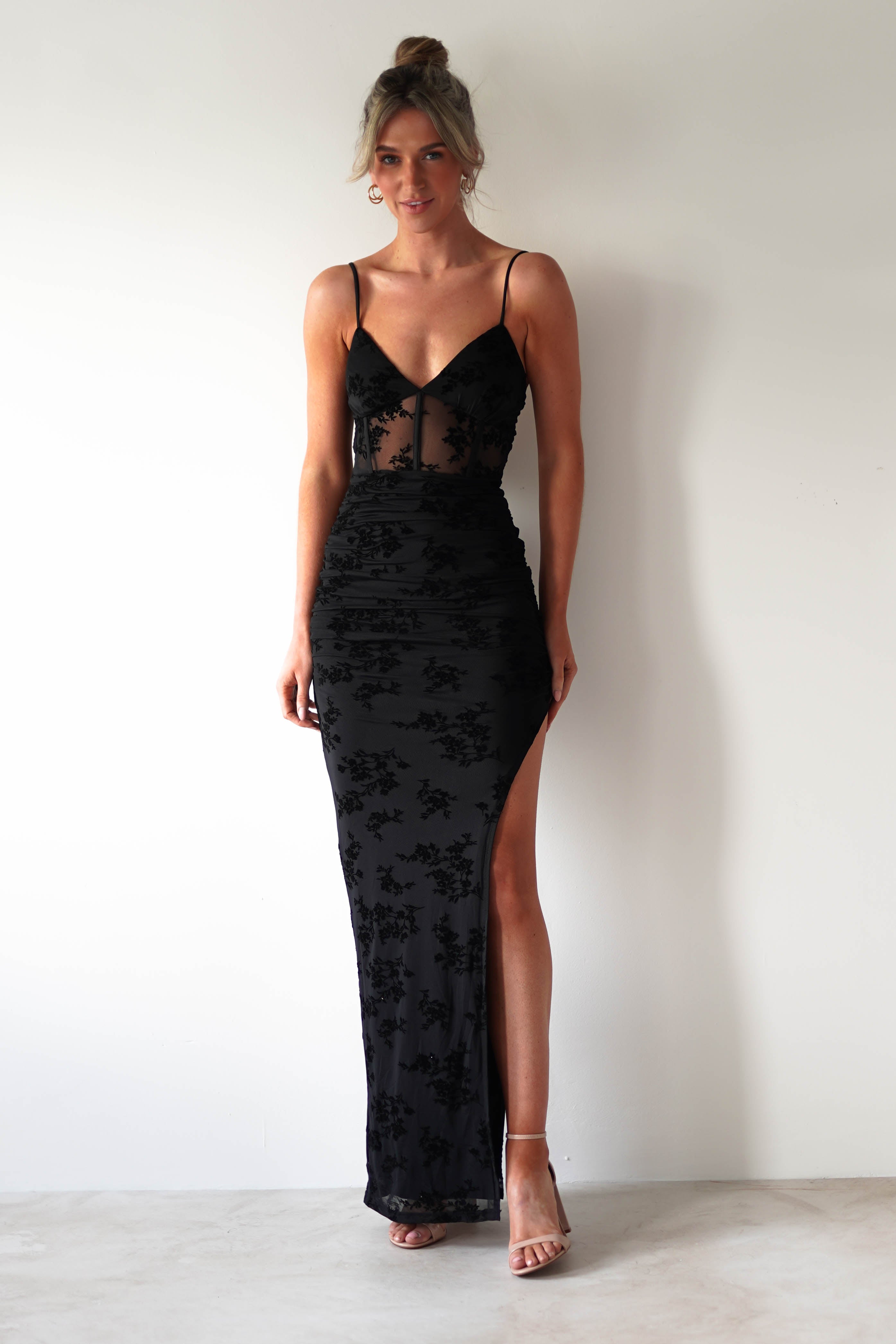 Lorette Bodycon Maxi Dress Black