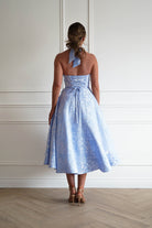 Oh Hello Clothing Women > Clothing > Dresses 1*DONE- FP- 527016-BLUE Jacquard Plunge Midi Dress (Copy)