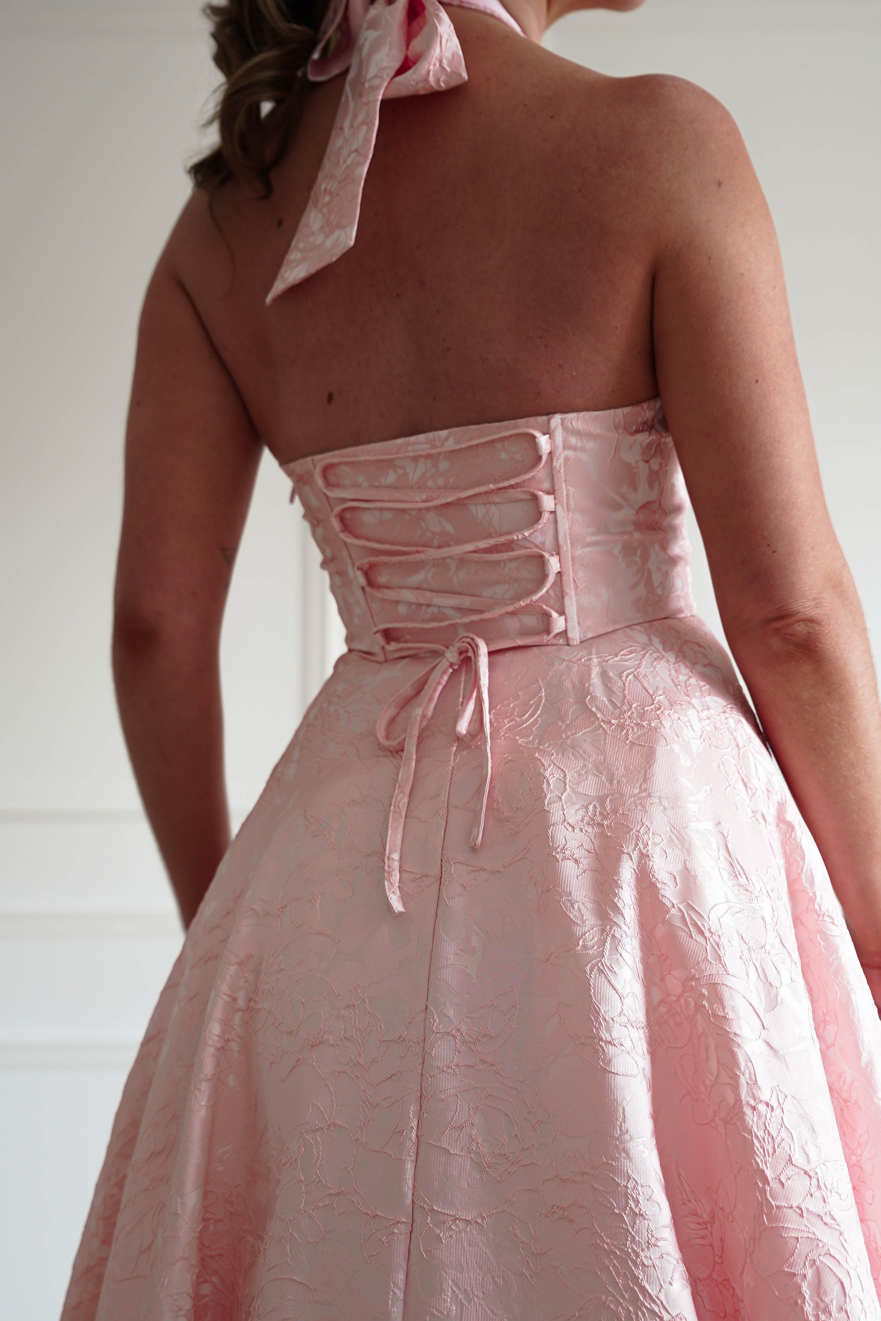 Oh Hello Clothing Women > Clothing > Dresses 1*DONE- FP- 527016-Rose Jacquard Plunge Midi Dress