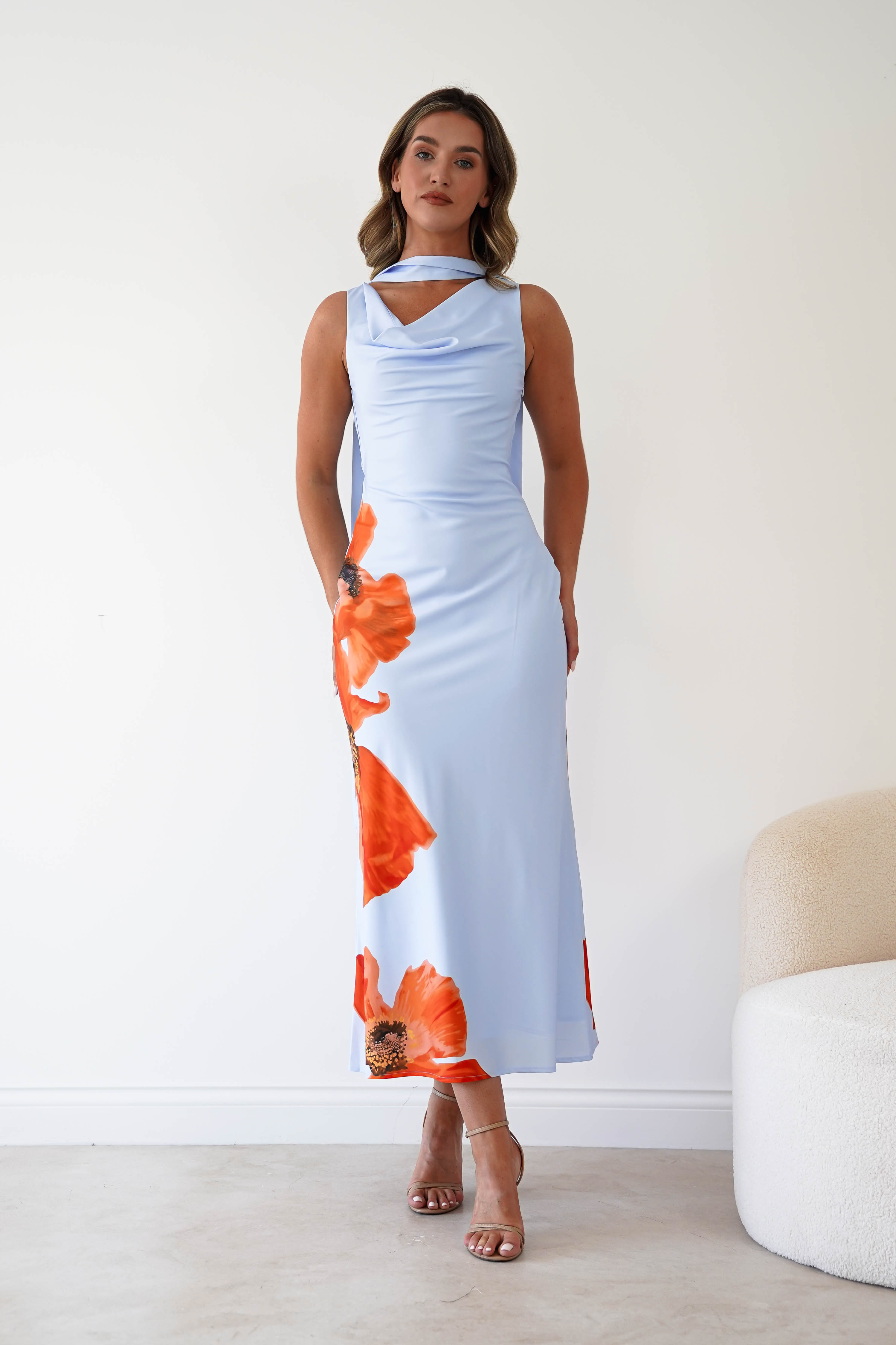 Oh Hello Clothing Women > Clothing > Dresses 1*DONE* GIRLINMIND-BLUE DRESS WITH MATCHING SCARF