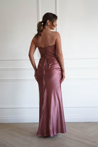 Oh Hello Clothing Dresses > Prom Dresses 1*DONE-Giselle Corset Satin Maxi Dress | ROSEWOOD
