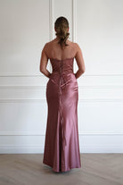 Oh Hello Clothing Dresses > Prom Dresses 1*DONE-Giselle Corset Satin Maxi Dress | ROSEWOOD