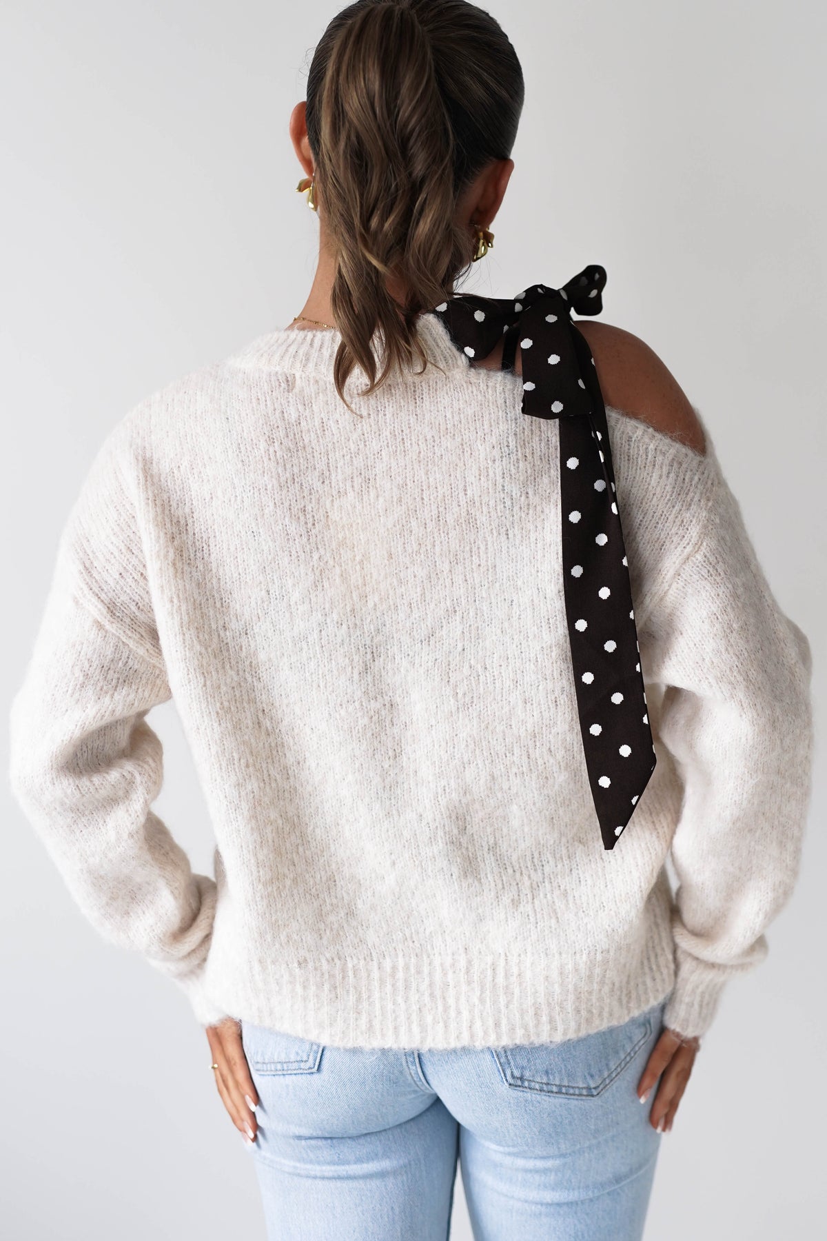 Oh Hello Clothing Women > Clothing > Knitwear ONE SIZE (6/12) 1*DONE-GRACIELA-PU6378 brown polka dot Detail Knit Jumper