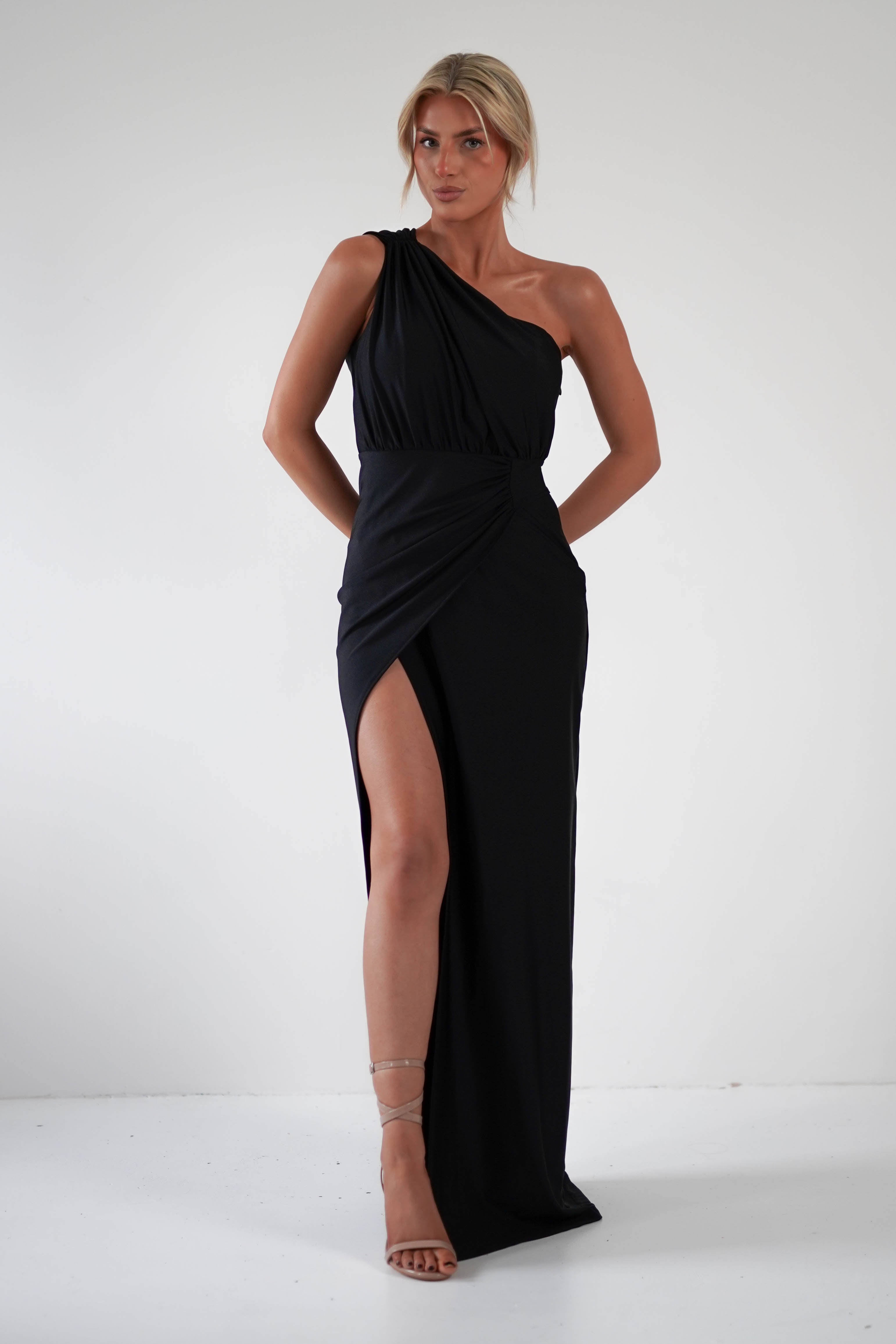 Giordana Jersey Bodycon Maxi Dress | Black