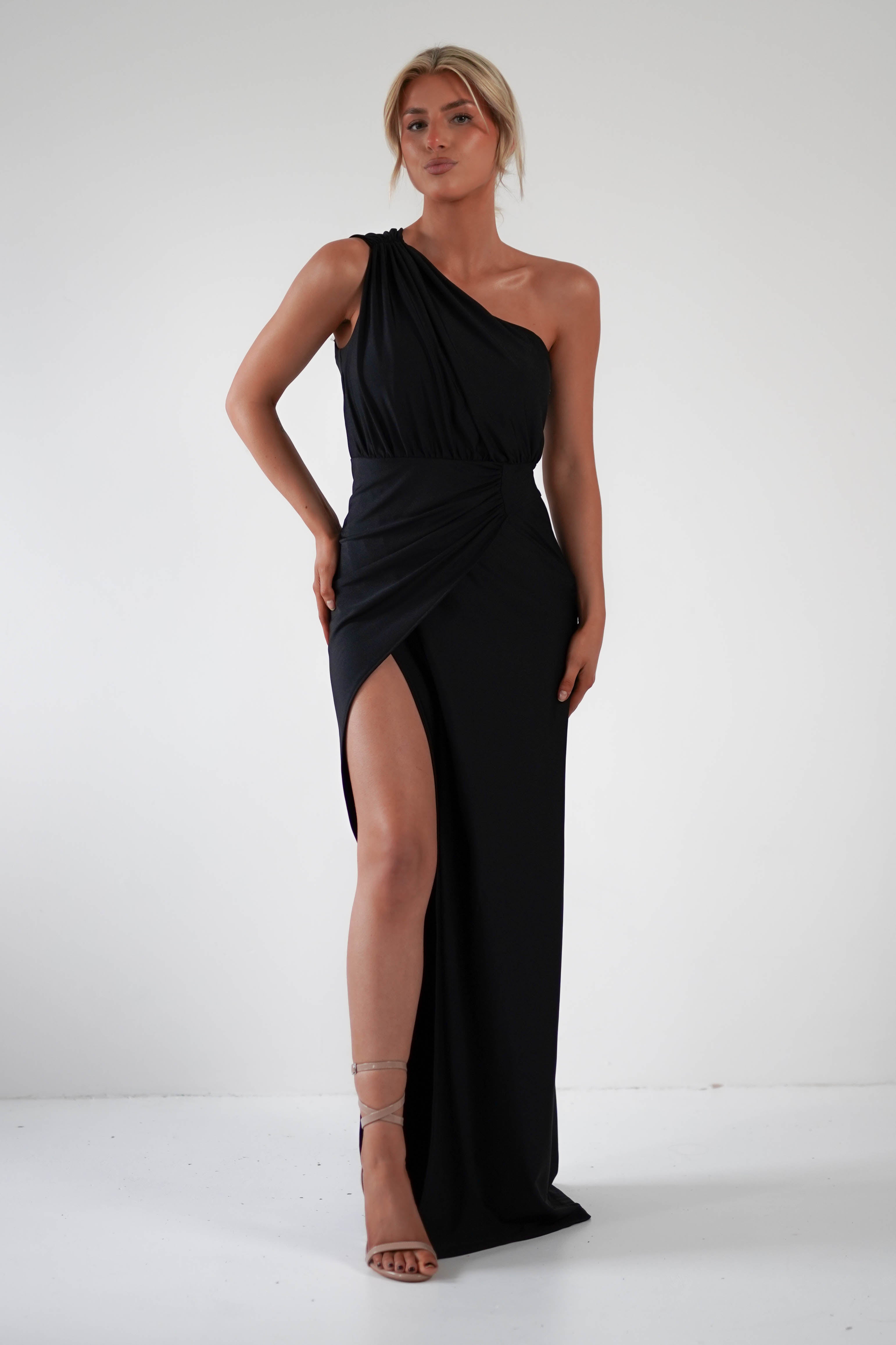 Giordana Jersey Bodycon Maxi Dress | Black