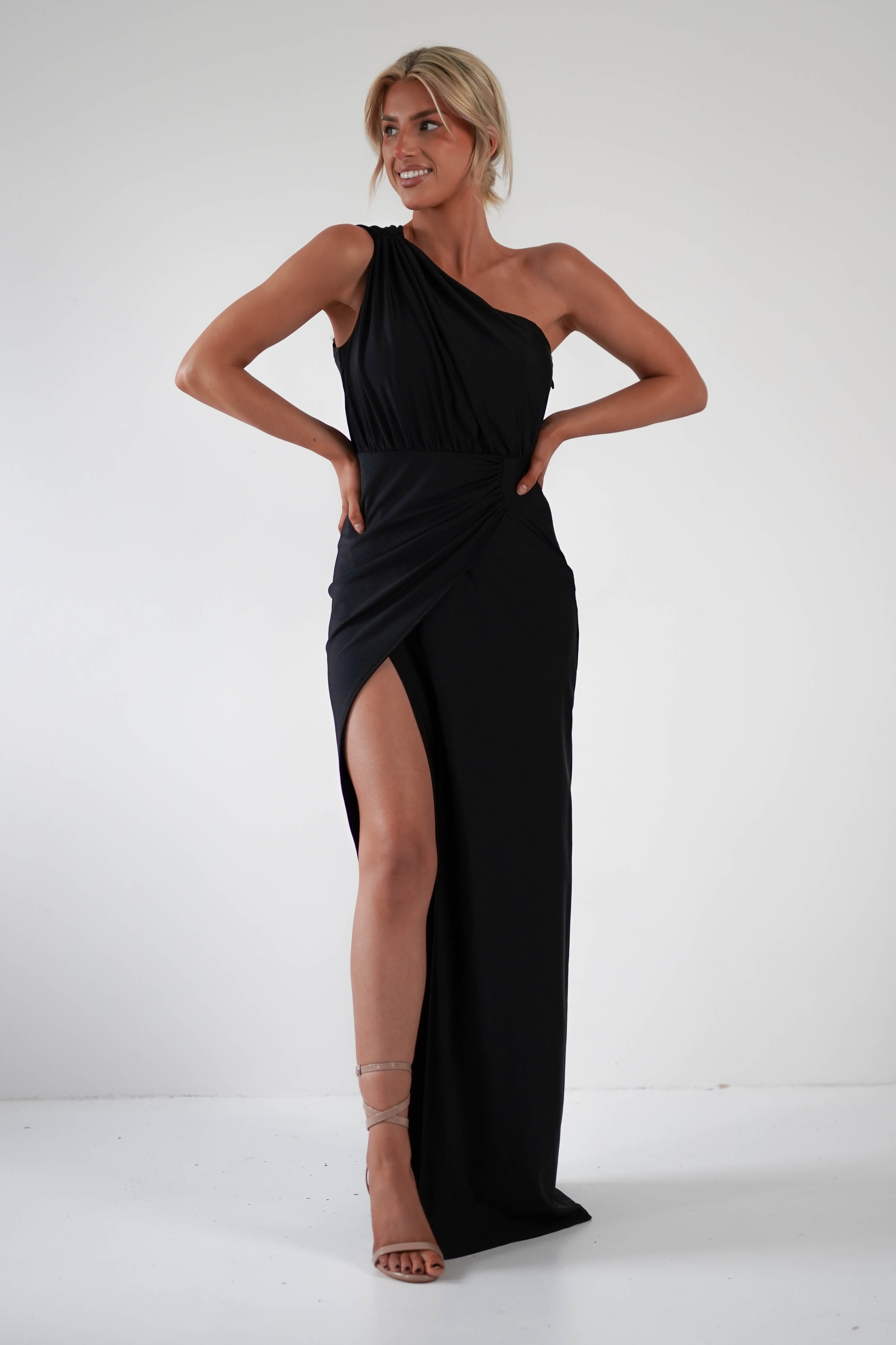 Giordana Jersey Bodycon Maxi Dress | Black