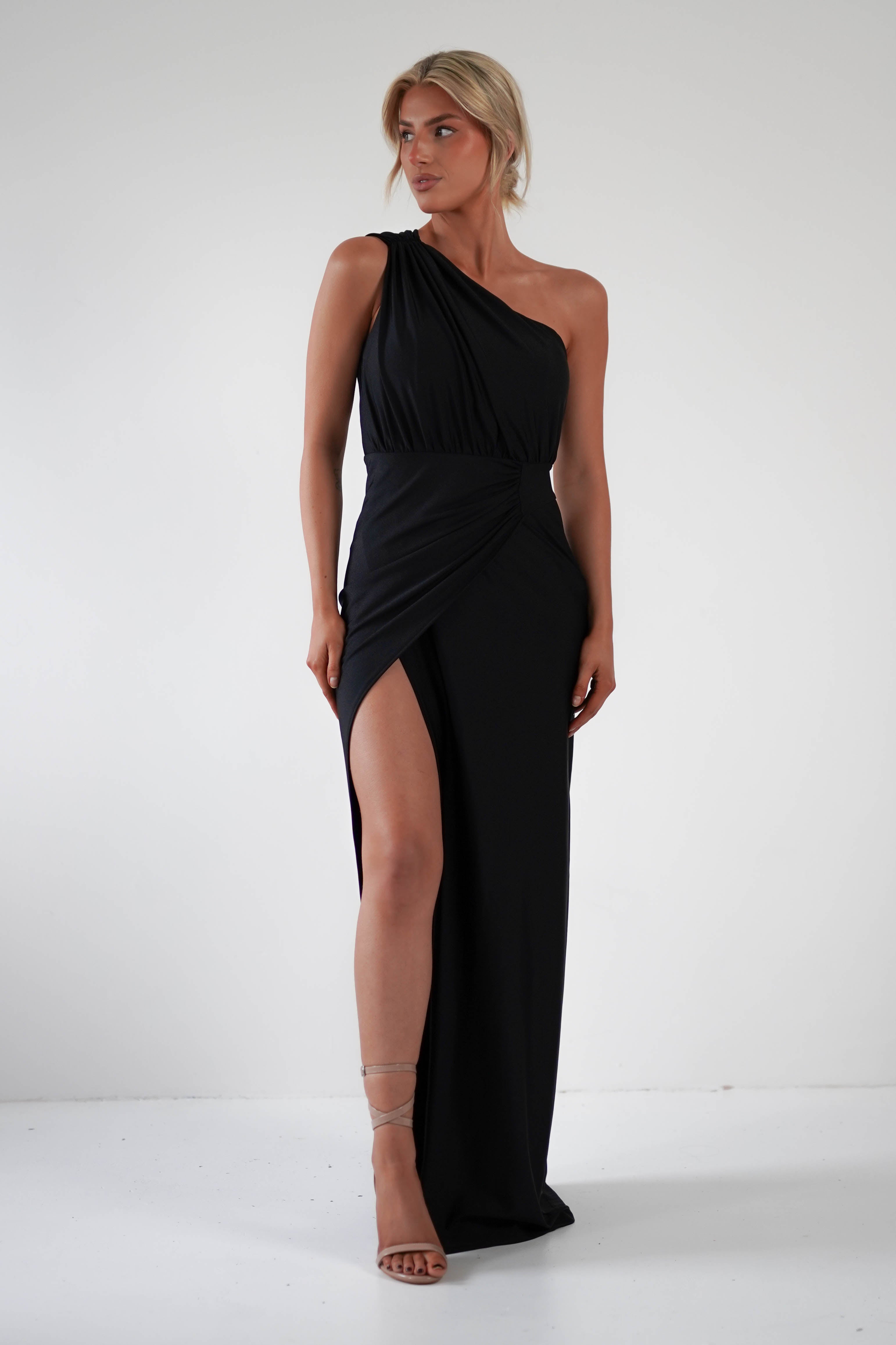 Giordana Jersey Bodycon Maxi Dress | Black