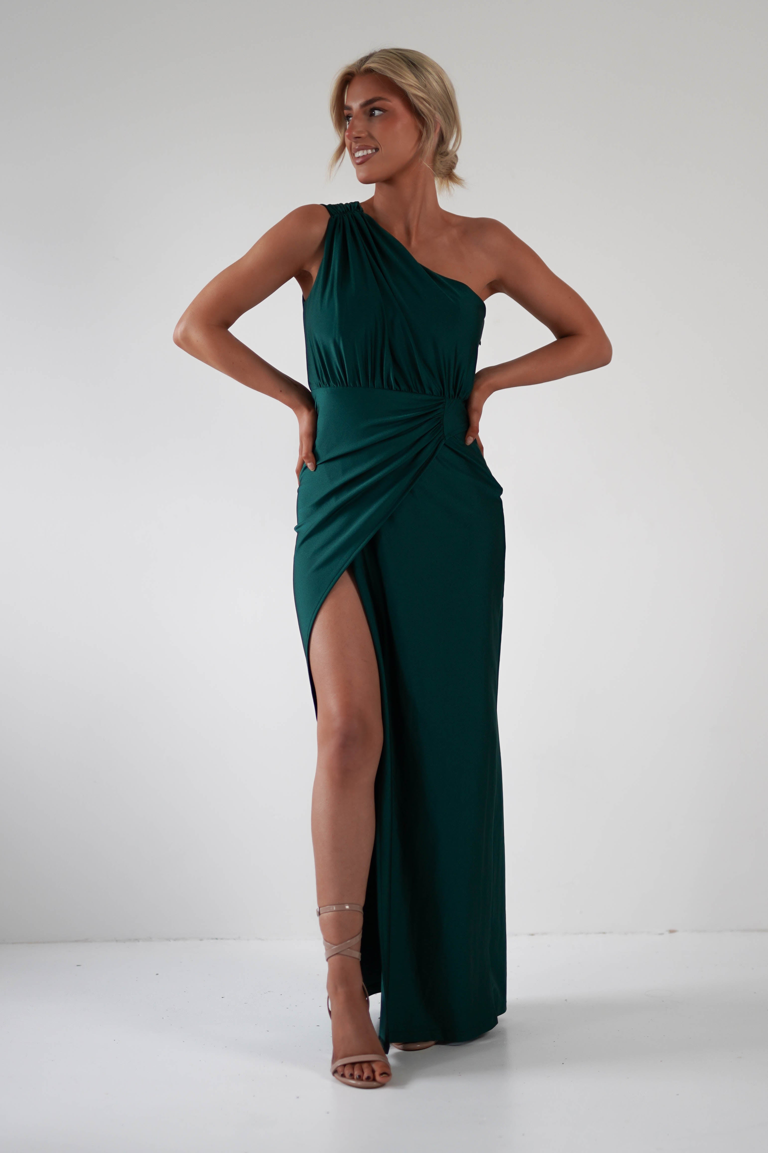 Giordana Jersey Bodycon Maxi Dress | Forest Green