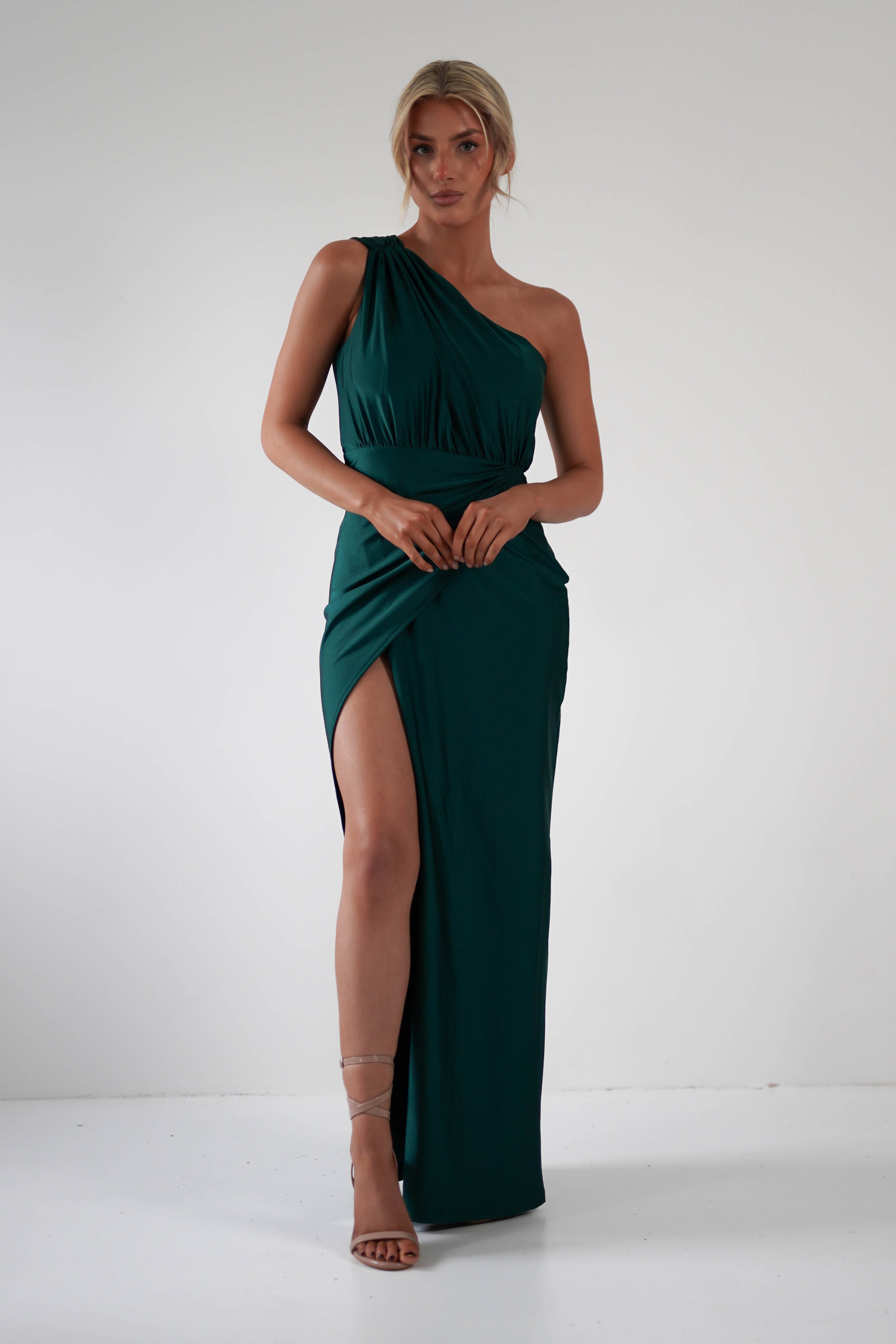 Giordana Jersey Bodycon Maxi Dress | Forest Green