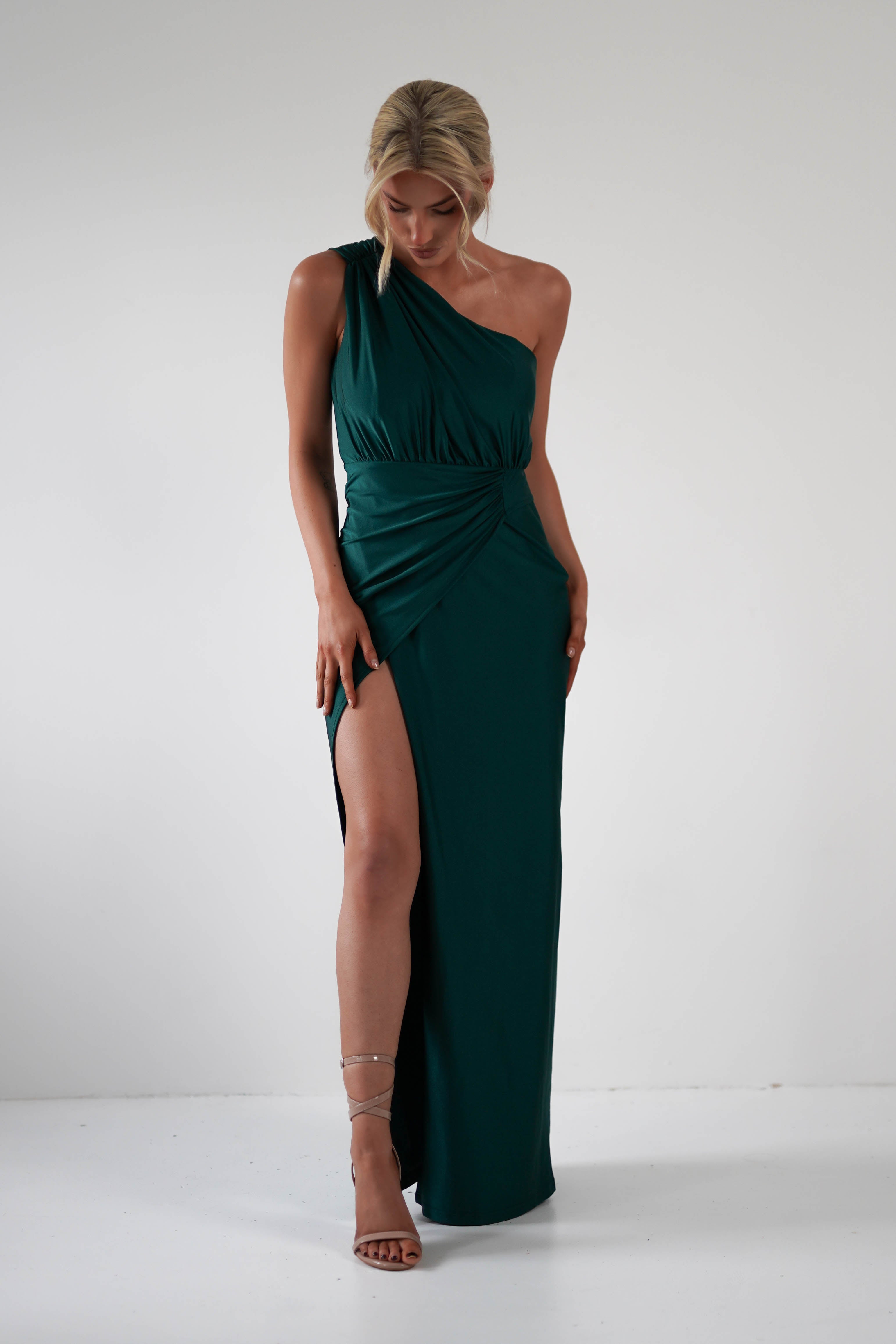 Giordana Jersey Bodycon Maxi Dress | Forest Green