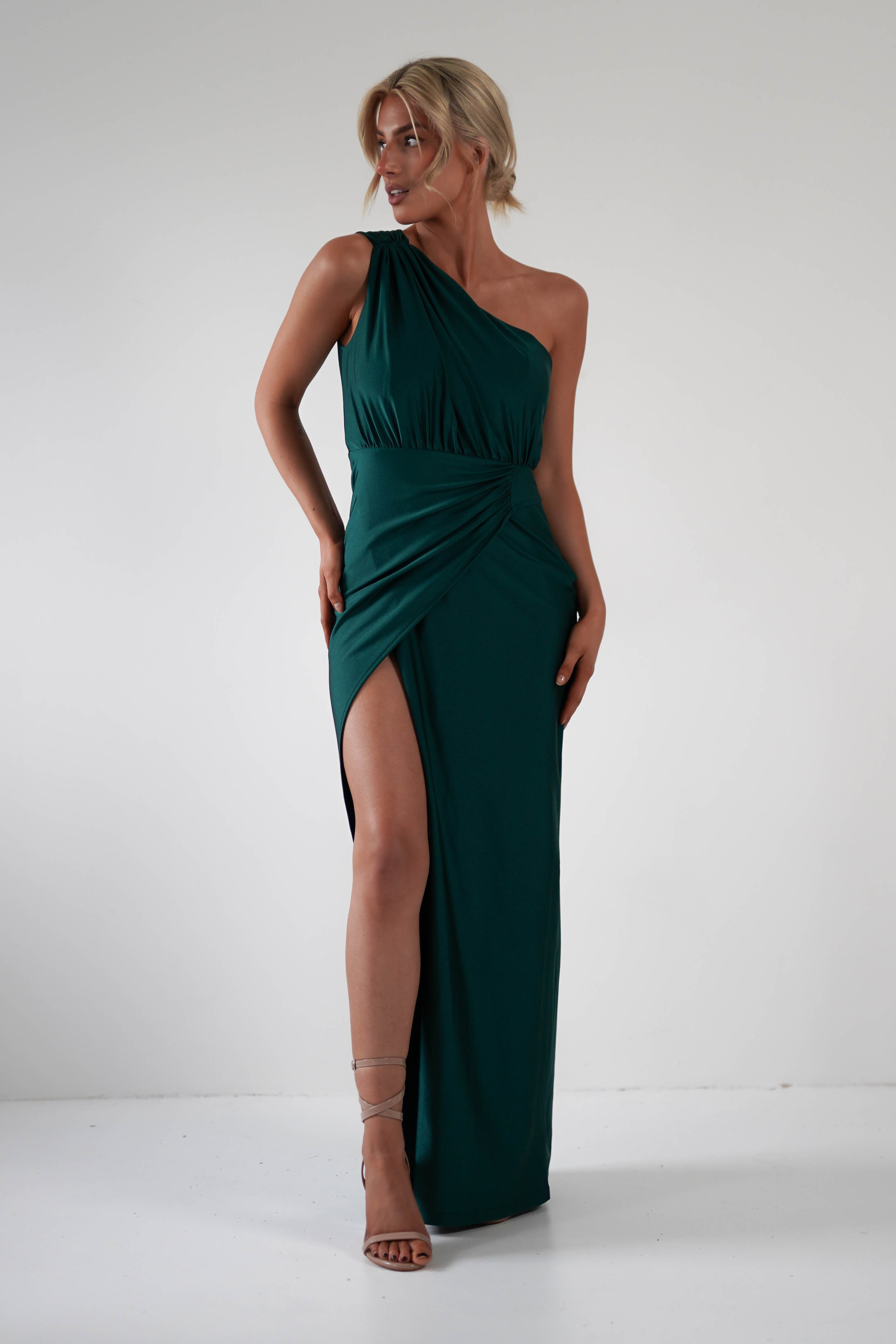 Giordana Jersey Bodycon Maxi Dress | Forest Green