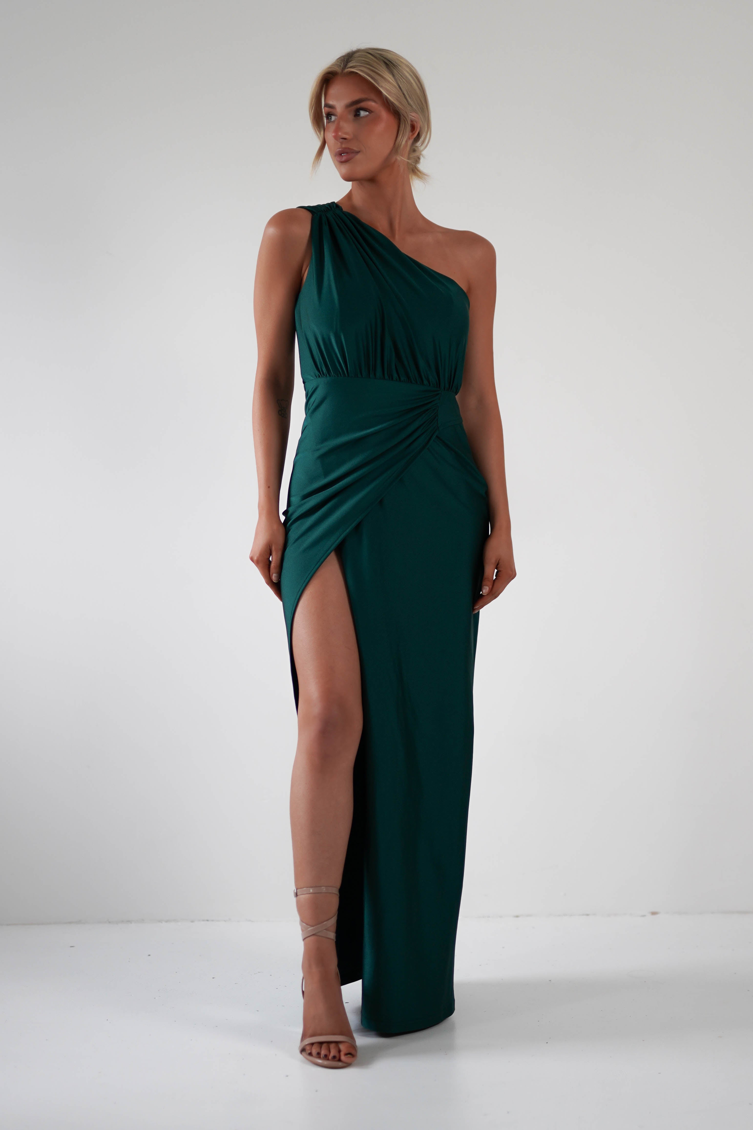 Giordana Jersey Bodycon Maxi Dress | Forest Green