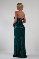 Mabel Strapless Sequin Gown | Emerald Green | Debs & Prom | Formal Gown | Oh Hello Clothing