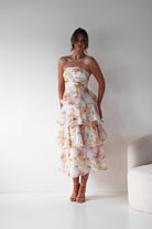Oh Hello Clothing Women > Clothing > Dresses 1*DONE -INDIKAH-CM6406D16-Floral Tiered Strapless Maxi Dress