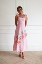 Oh Hello Clothing Women > Clothing > Dresses 1*DONE-INDIKAH- CM6630DB02- Pink Floral Tie Strap Midi Dress