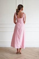 Oh Hello Clothing Women > Clothing > Dresses 1*DONE-INDIKAH- CM6630DB02- Pink Floral Tie Strap Midi Dress