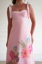 Oh Hello Clothing Women > Clothing > Dresses 1*DONE-INDIKAH- CM6630DB02- Pink Floral Tie Strap Midi Dress