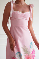 Oh Hello Clothing Women > Clothing > Dresses 1*DONE-INDIKAH- CM6630DB02- Pink Floral Tie Strap Midi Dress