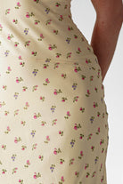 Oh Hello Clothing Women > Clothing > Dresses 1*DONE -INDIKAH-CM6688F- Butter Yellow Floral Ruffle Maxi Dress