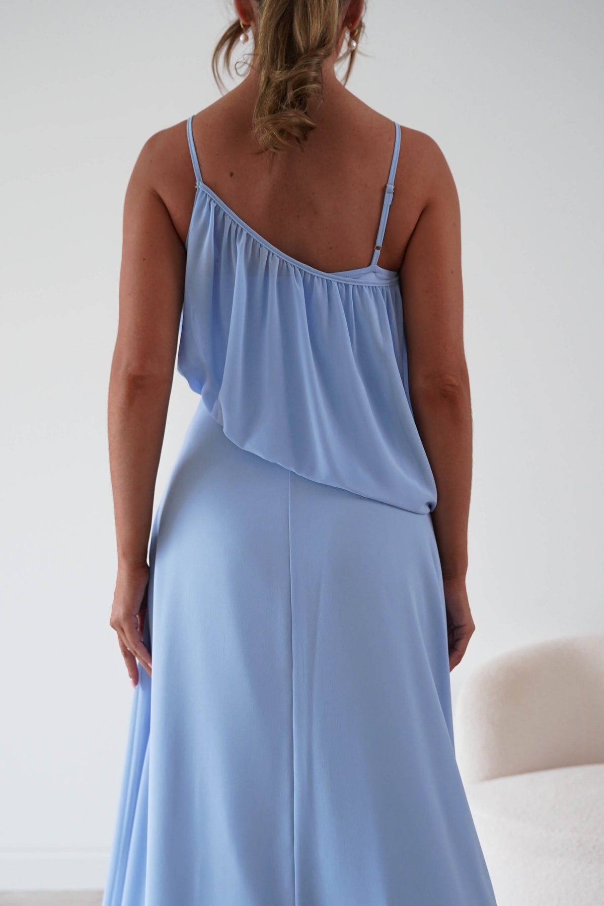 Oh Hello Clothing Women > Clothing > Dresses 1*DONE*-INDIKAH-HRTO147F-Blue Asymmetric Draped Maxi Dress
