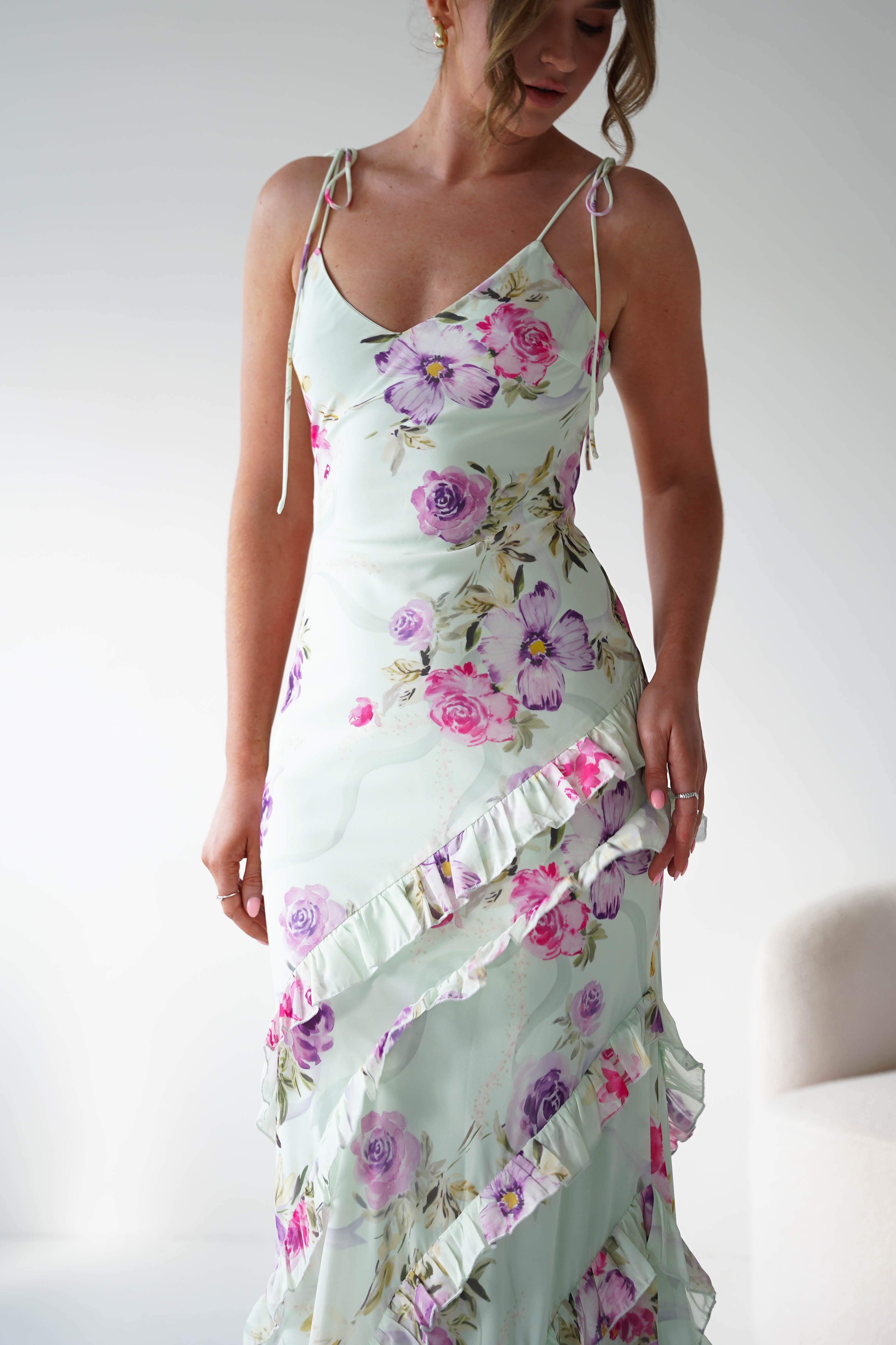 Oh Hello Clothing Women > Clothing > Dresses 1*DONE -INDIKAH-ST5121D02-MINT FLORAL DRESS