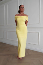 Oh Hello Clothing Dresses > Prom Dresses 1*DONE-INIKAH-BR0499J01-BUTTER Off-Shoulder Midi Dress