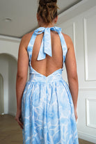 Oh Hello Clothing Dresses > Prom Dresses 1*DONE-INIKAH-ST5286JK03- Blue Floral Halterneck Midi Dress