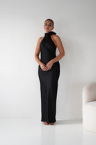 Oh Hello Clothing Women > Clothing > Dresses 1* DONE- Isla Halterneck Maxi Slip Dress | BLACK