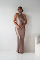 Oh Hello Clothing Women > Clothing > Dresses 1* DONE- Isla Halterneck Maxi Slip Dress | GOLD