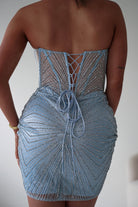 Oh Hello Clothing Women > Clothing > Dresses 1*DONE-J879-Embellished Strapless Mini Dress