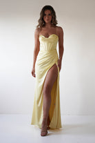 Julianne Corset Satin Gown | Yellow | Debs & Prom | Formal Gown | Oh Hello Clothing