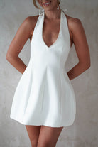 Peyton Pearl Detail Mini Dress | White | Graduation | Bride To Be Hen Dress | Oh Hello Clothing