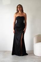 Alyce Soft Satin Strapless Gown | Black | Debs & Prom | Formal Gown | Oh Hello Clothing
