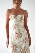 Annabelle Floral Print Midaxi Dress Yellow | Wedding Guest Dress | Oh Hello Clothing
