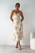 Annabelle Floral Print Midaxi Dress Yellow | Wedding Guest Dress | Oh Hello Clothing