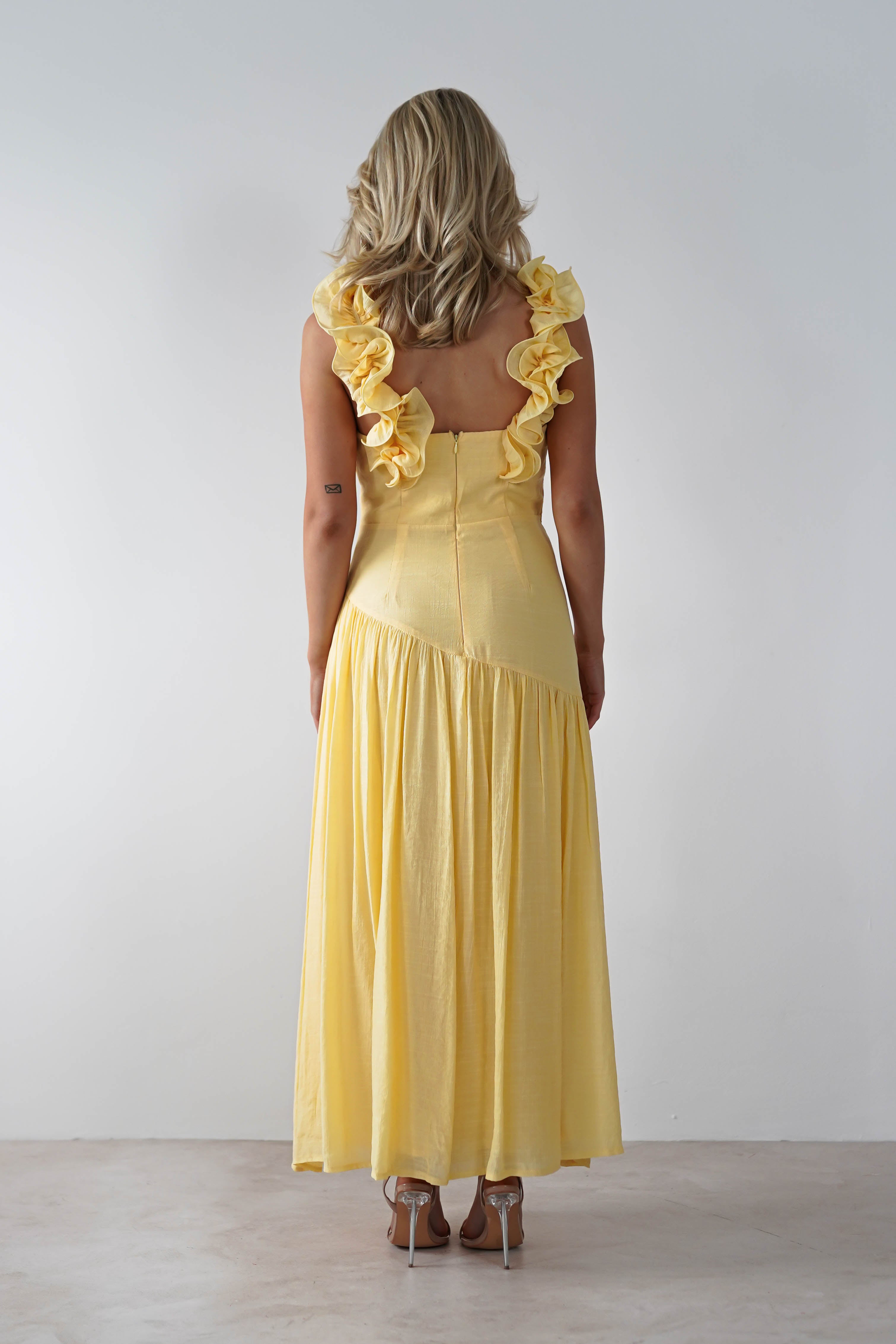 Lara Ruffle Detail Midaxi | Yellow