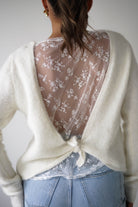 Oh Hello Clothing Women > Clothing > Knitwear ONE SIZE (6/12) 1*DONE- KILKY-Bow Back Detail Knit Jumper – Cream YP1965