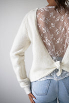 Oh Hello Clothing Women > Clothing > Knitwear ONE SIZE (6/12) 1*DONE- KILKY-Bow Back Detail Knit Jumper – Cream YP1965