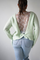 Oh Hello Clothing Women > Clothing > Knitwear ONE SIZE (6/12) 1*DONE- KILKY-Bow Back Detail Knit Jumper – GREEN YP1965 (Copy)