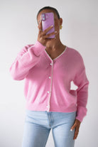 Oh Hello Clothing Women > Clothing > Knitwear ONE SIZE (6/12) 1*DONE- KILKY- PINK PEARL CARDIGAN- BP211