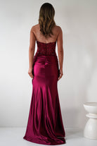 Dallas Luxe Embellished Gown | Dark Wine | Debs & Prom | Formal Gown | Oh Hello Clothing